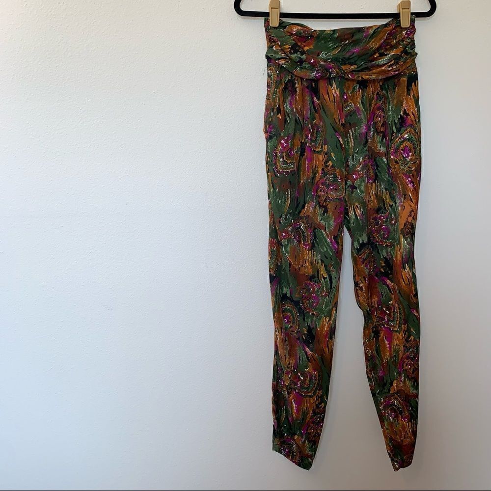 Vintage Michael & Company Abstract Print Pull On Pants